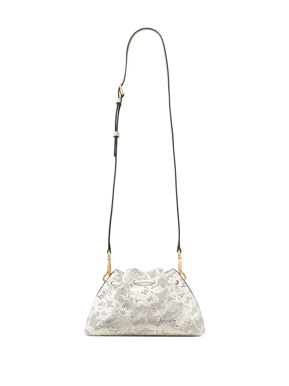 Jimmy Choo Small Cinch Perforated Lace Drawstring Shoulder Bag
