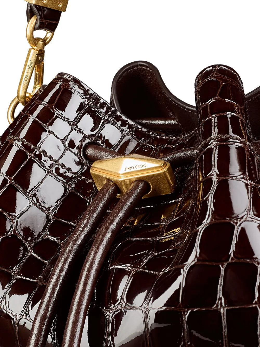 Jimmy Choo Medium Cinch Crocodile Effect Shoulder Bag