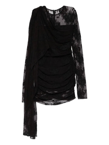 The Andamane Xenia Lace Draped Mini Dress