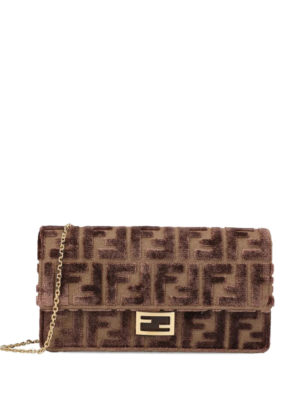 Fendi Jacquard Pattern Buckle Shoulder Bag