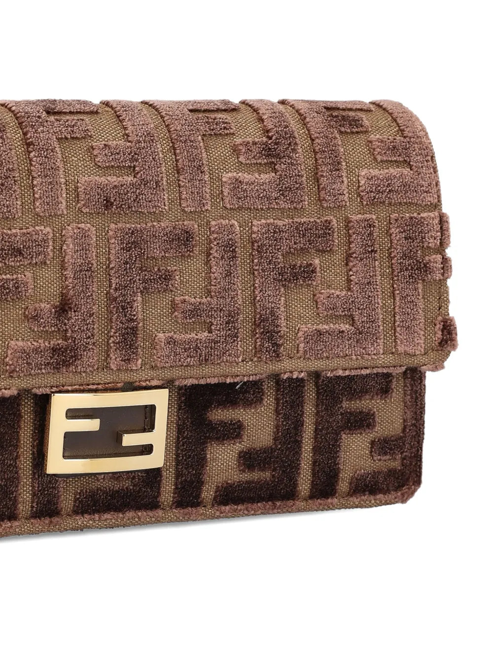 Fendi Jacquard Pattern Buckle Shoulder Bag