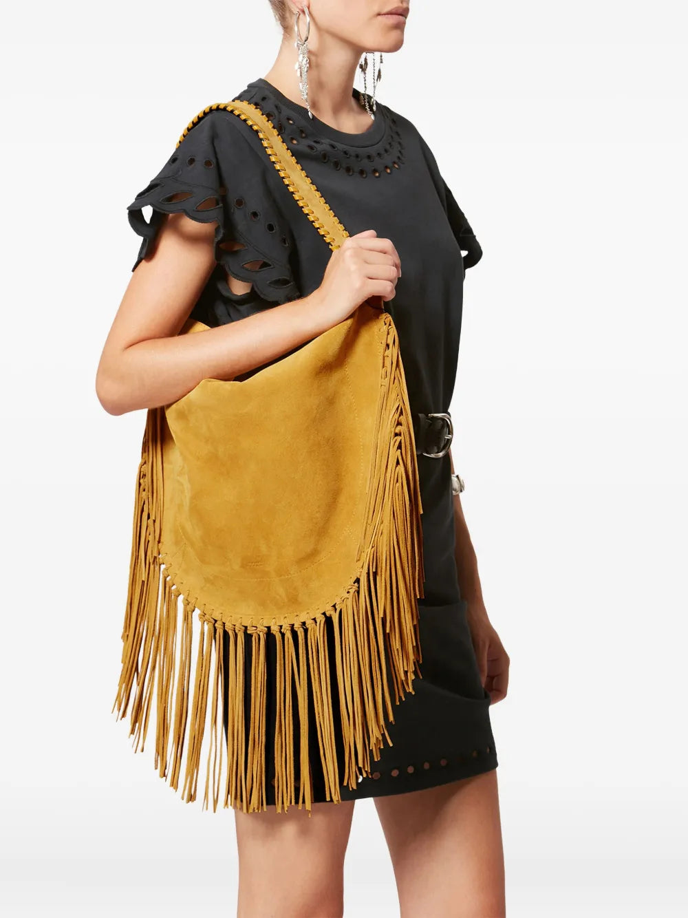 Isabel Marant Oskan Soft Fringed Shoulder Bag
