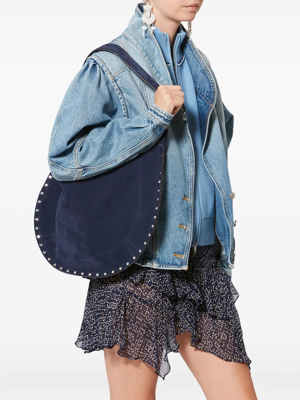 Isabel Marant Oskan Soft Studded Shoulder Bag