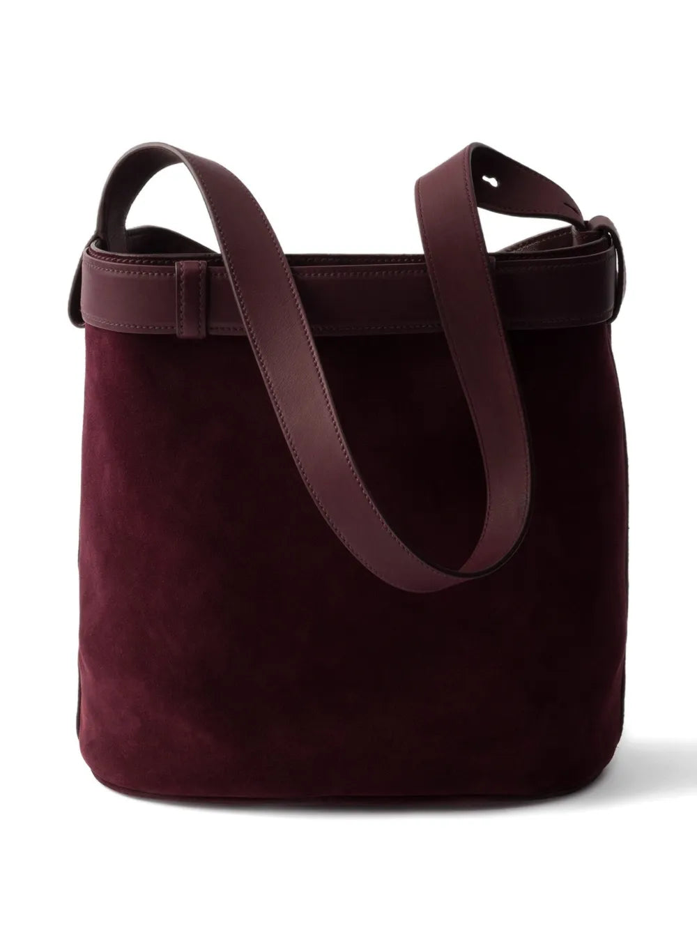 Prada Small Buckle Belted Suede Bag