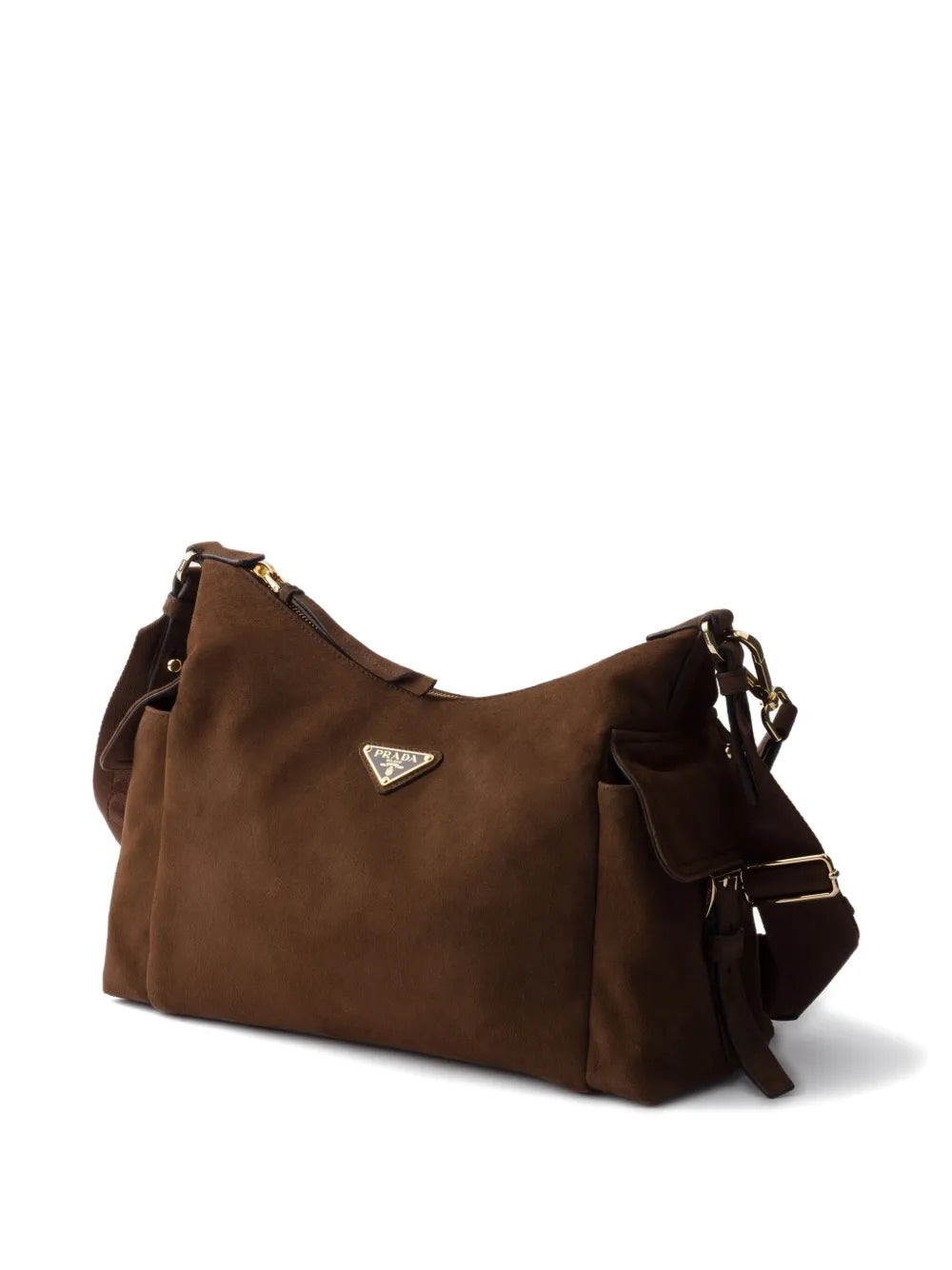 Prada Large Explore Suede Leather Shoulder Bag