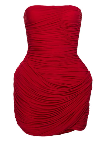 Magda Butrym Ruched Strapless Mini Dress