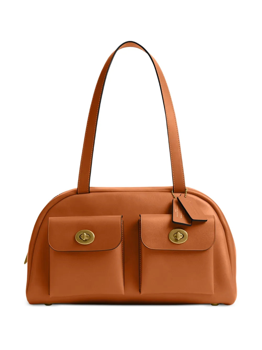 Coach Pocket Turnlock Leather Satchel