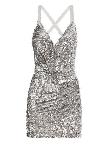 Dolce Gabbana Sequin Crossover Dress
