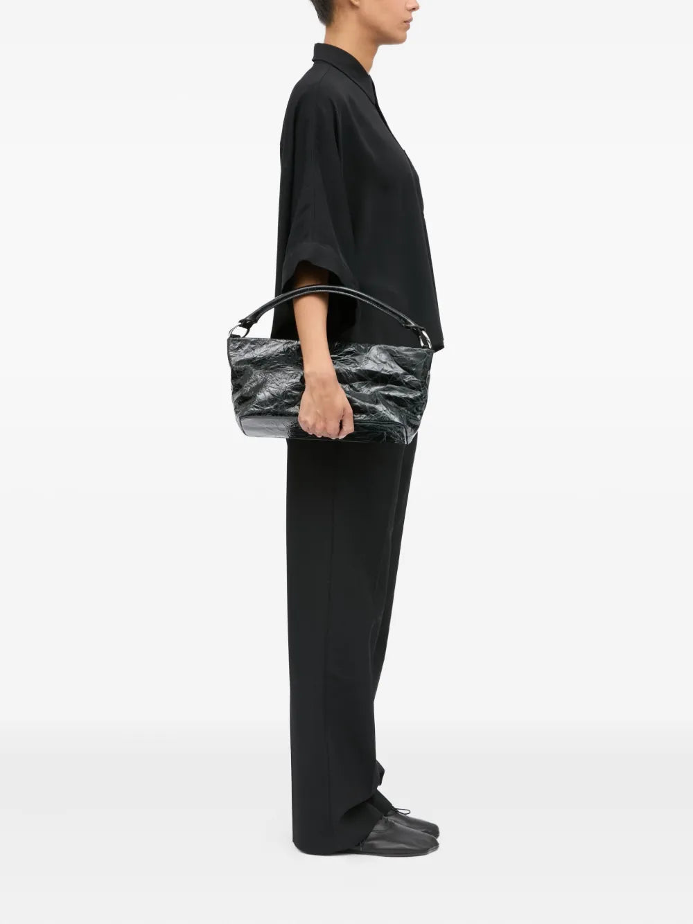Mm6 Maison Margiela Textured Top Handle Shoulder Bag