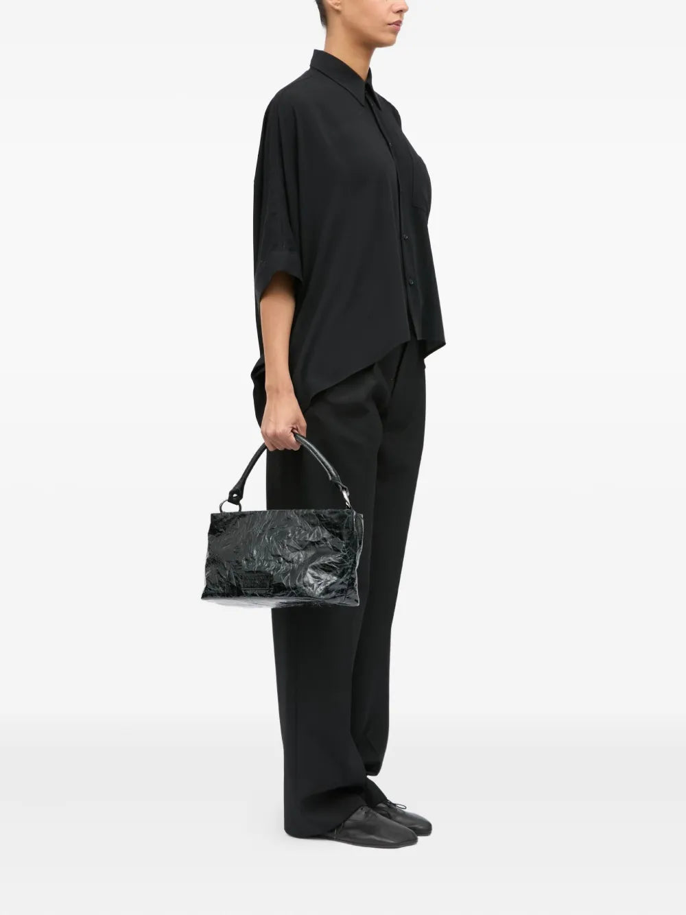 Mm6 Maison Margiela Textured Top Handle Shoulder Bag