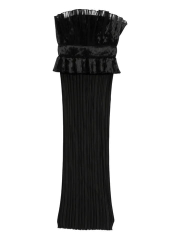 Lidee Ruffled Pleated Midi Dress