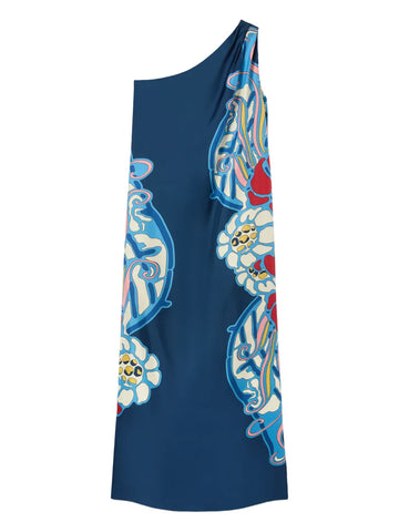 La Doublej Roy One Shoulder Print Maxi Dress