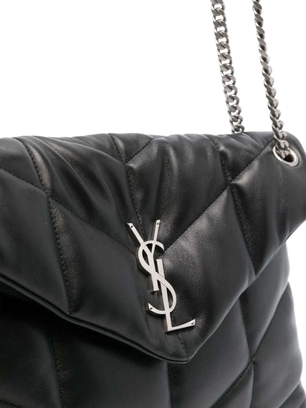 Saint Laurent Medium Loulou Puffer Chevron Logo Shoulder Bag