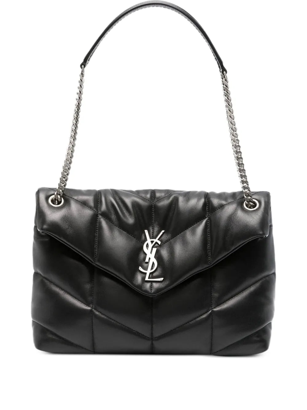 Saint Laurent Medium Loulou Puffer Chevron Logo Shoulder Bag
