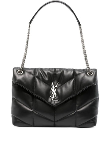 Saint Laurent Medium Loulou Puffer Chevron Logo Shoulder Bag