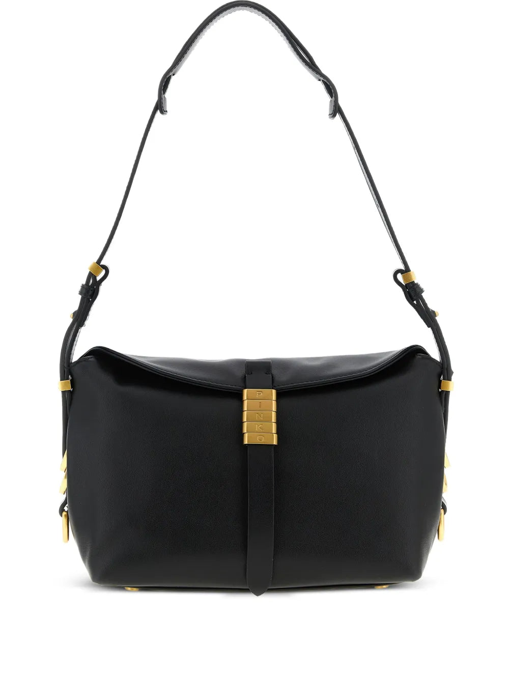 Pinko Engraved Rings Saddle Shoulder Bag