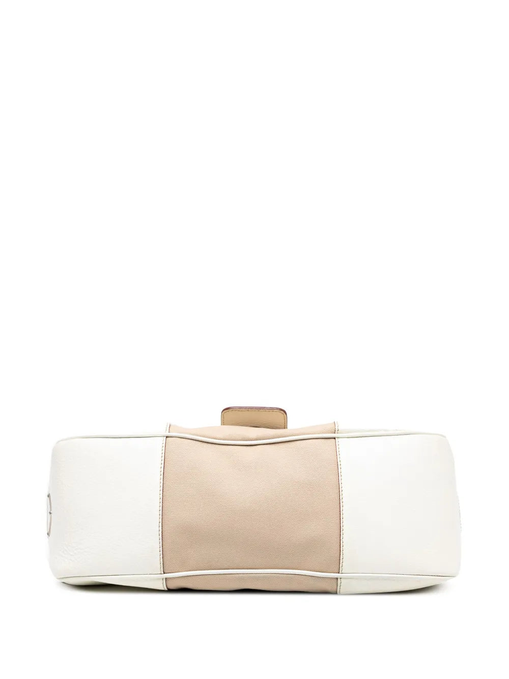 Prada Pre Owned 2000 2025 Cinghiale Trimmed Canvas Canapa Moon Shoulder Bag