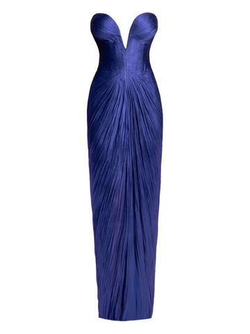 Maria Lucia Hohan Alessandra Strapless Lace Up Maxi Dress