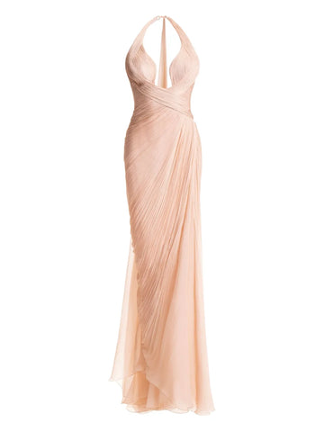 Maria Lucia Hohan Milagros Halterneck Draped Maxi Dress