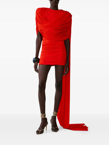 The New Arrivals Ilkyaz Ozel Khara Draped Detail Mini Dress