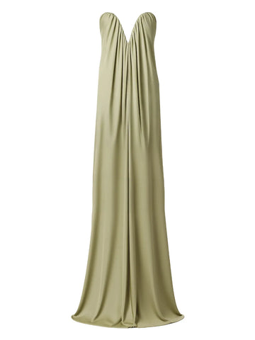The New Arrivals Ilkyaz Ozel Olivienne Heart Neck Maxi Dress