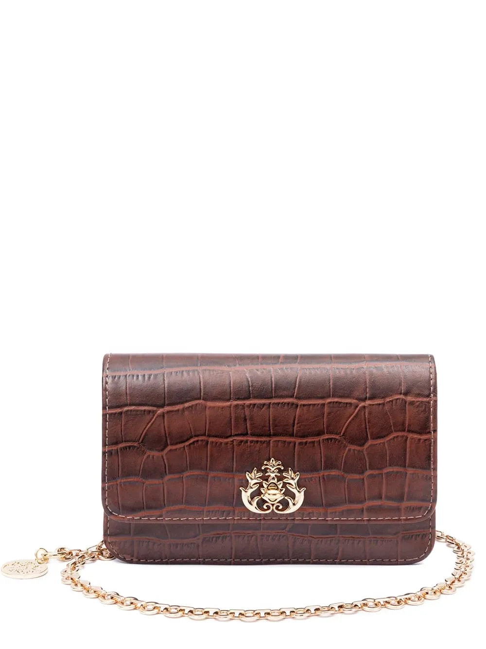 Isla Croc Embossed Chain Shoulder Bag