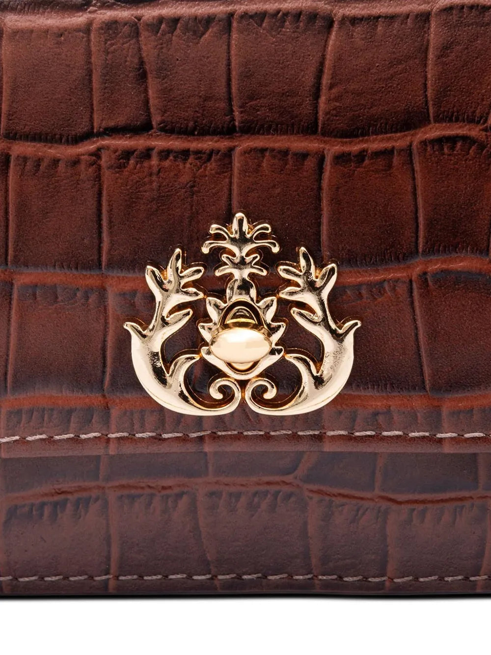 Isla Croc Embossed Chain Shoulder Bag