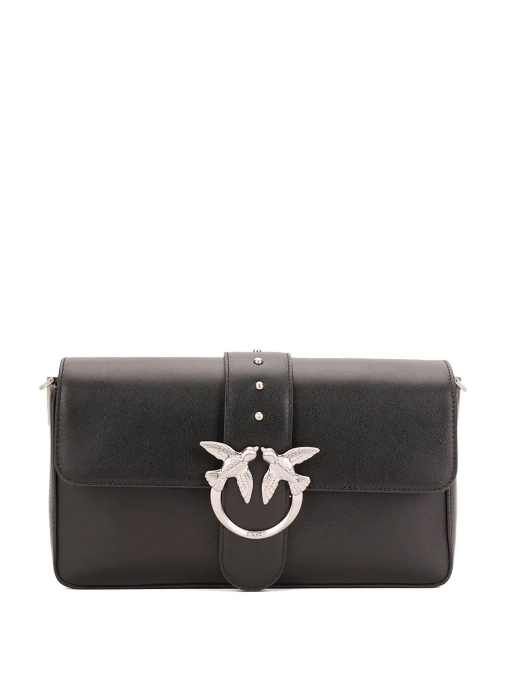 Pinko Studded Bird Detail Leather Shoulder Bag