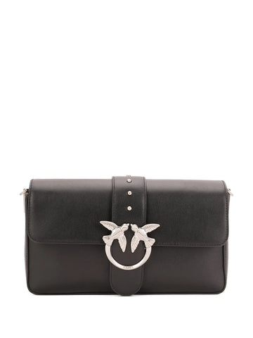 Pinko Studded Bird Detail Leather Shoulder Bag