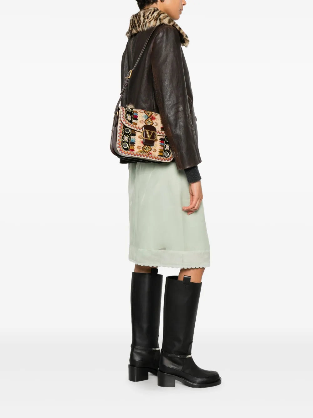 Valentino Garavani Embroidered Shoulder Bag