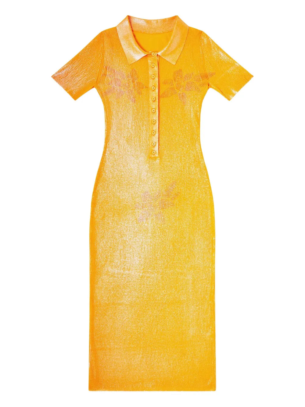 Diesel X Karol G M Orange Ribbed Midi Dress