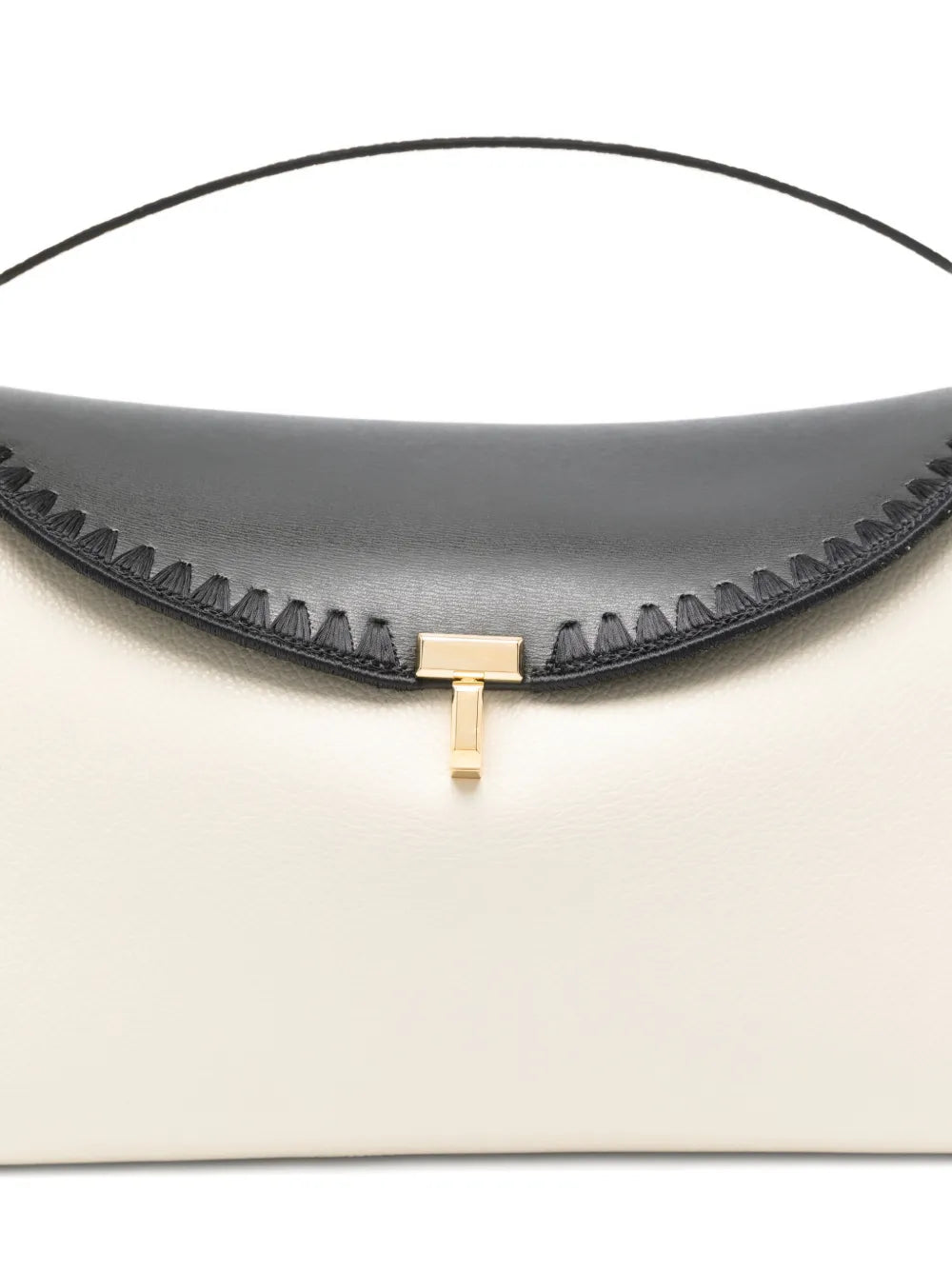 Toteme T Lock Embroidered Leather Shoulder Bag