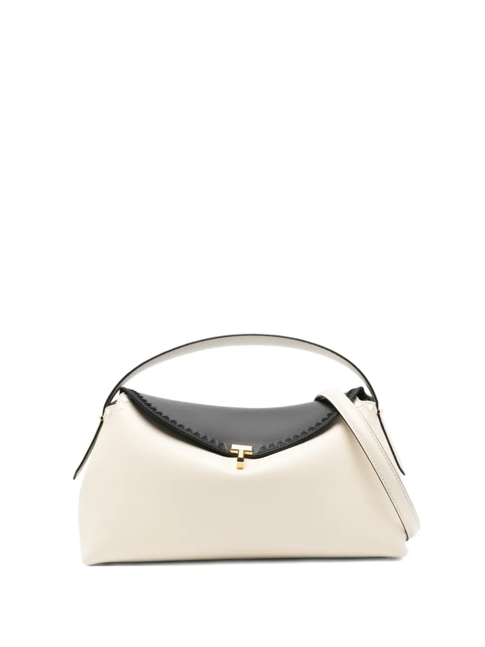 Toteme T Lock Embroidered Leather Shoulder Bag