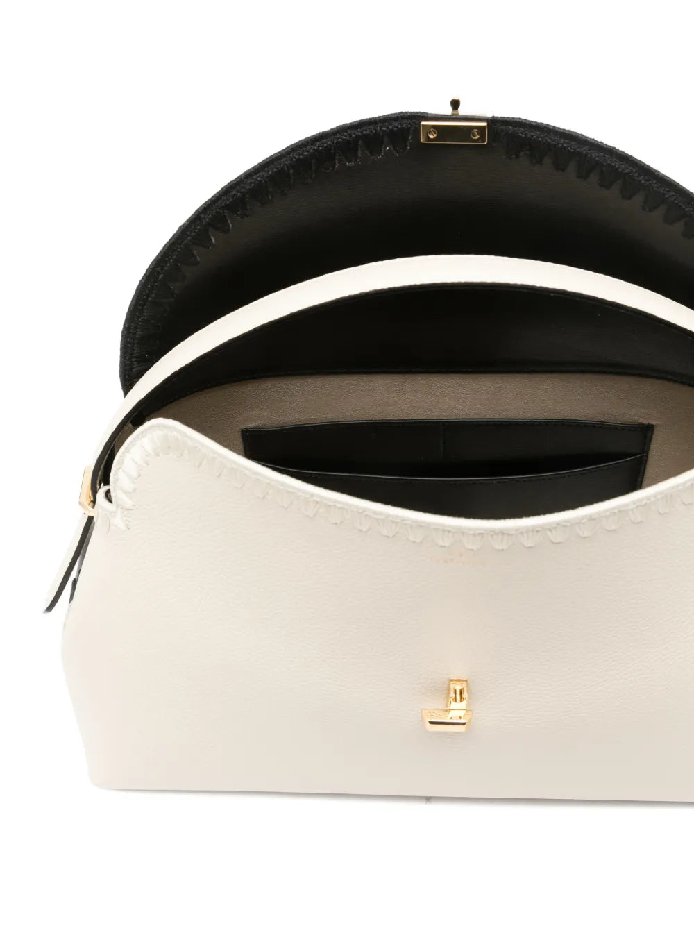 Toteme T Lock Embroidered Leather Shoulder Bag