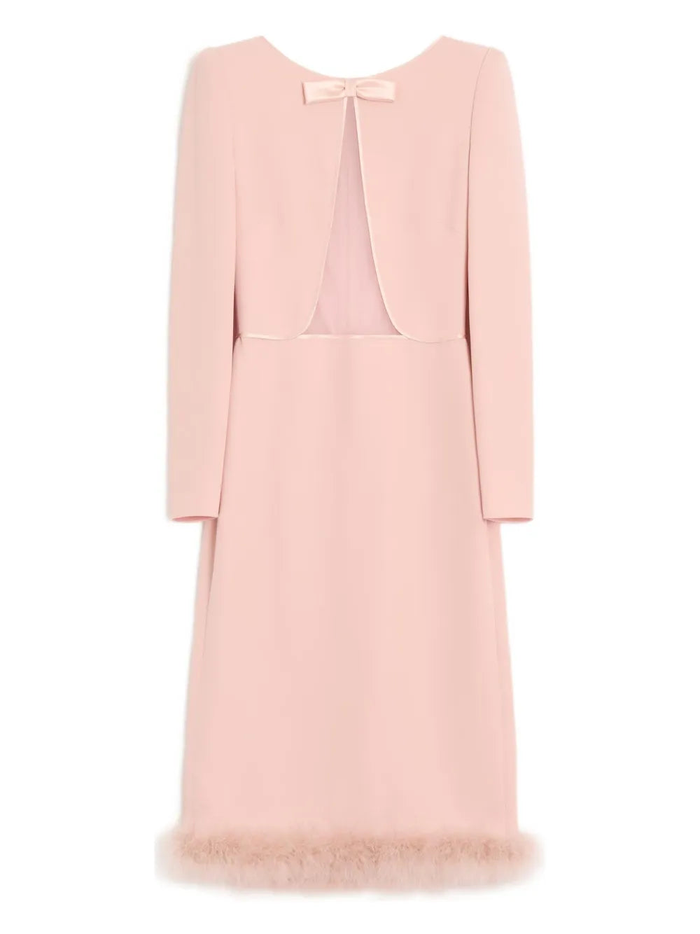 Valentino Garavani Midi Boa Shoulder Pads Dress