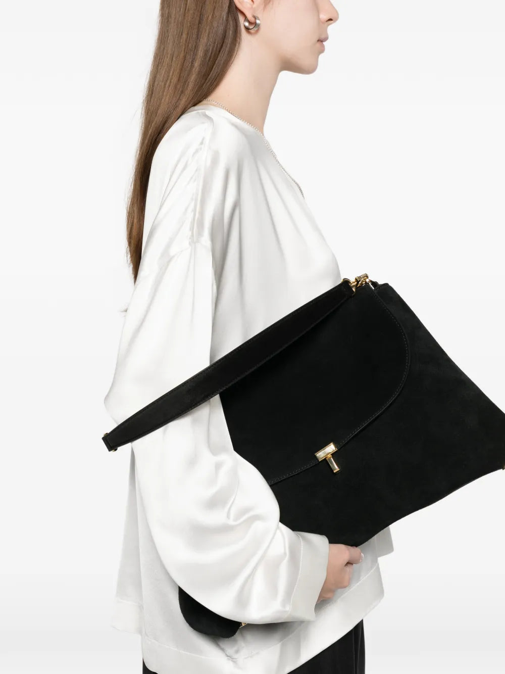Toteme T Lock Suede Sholder Bag