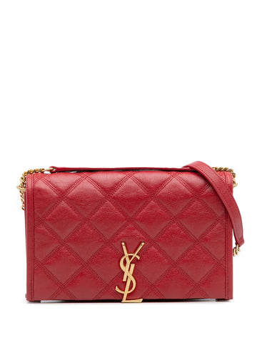 Saint Laurent Pre Owned 2019 Quilted Lambskin Becky Wallet On Chain Shoulder Bag