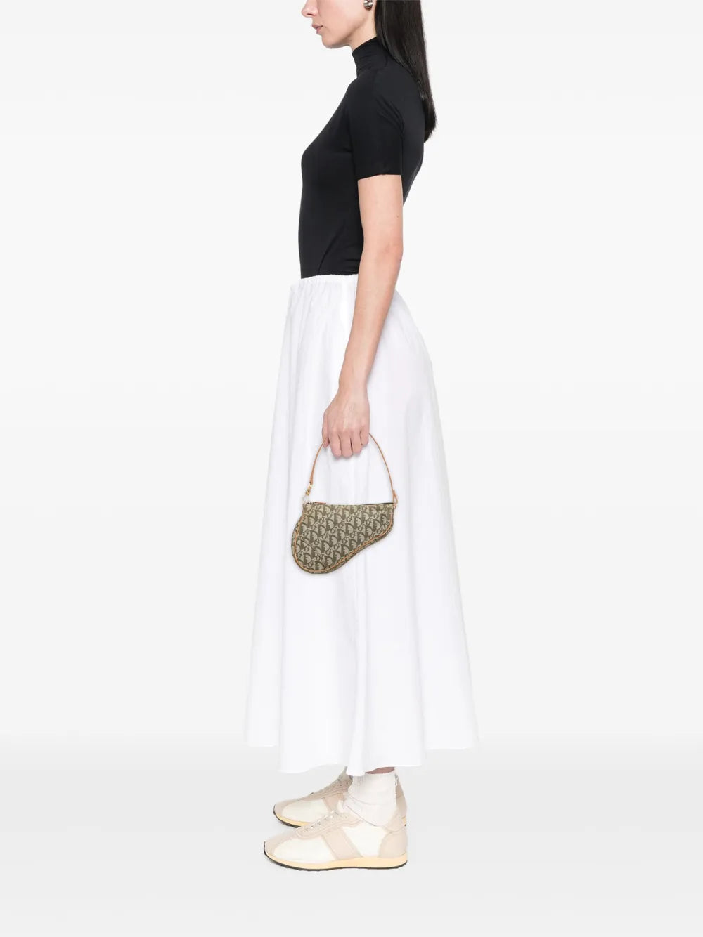 Christian Dior Pre Owned 2001 Mini Diorissimo Canvas Saddle Pochette Shoulder Bag