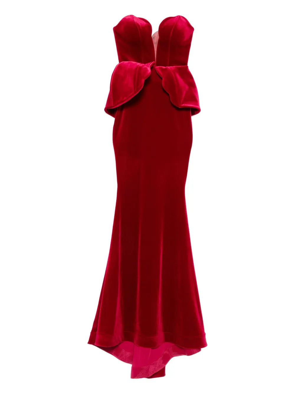 Cristallini Andreacampanile Peplum Strapless Maxi Dress
