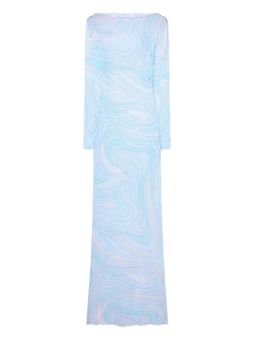 Pucci Marmo Print Tulle Maxi Dress