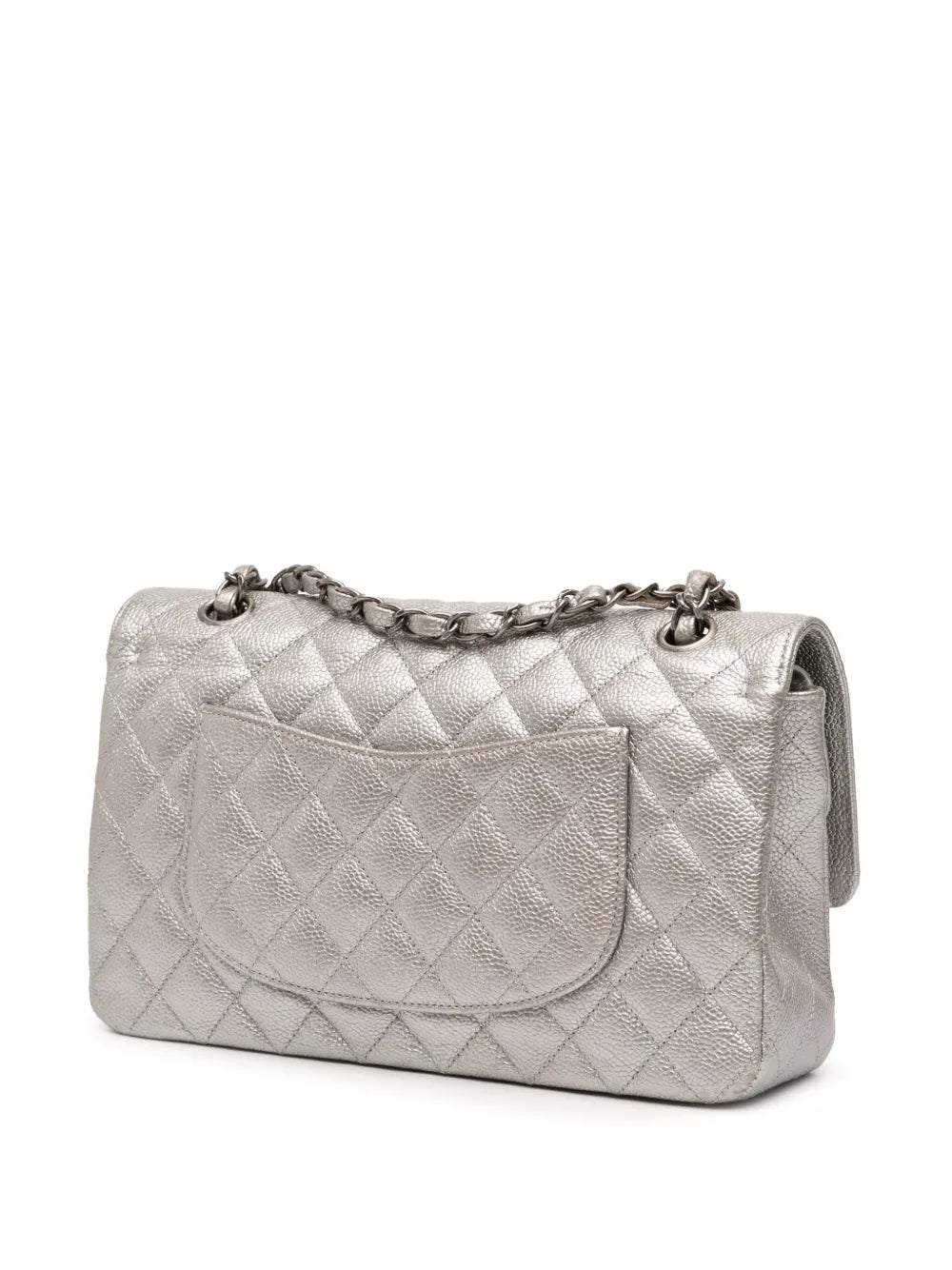 Chanel Pre Owned 2017 2018 Medium Classic Iridescent Caviar Double Flap Shoulder Bag