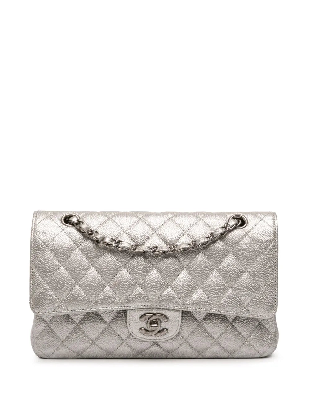 Chanel Pre Owned 2017 2018 Medium Classic Iridescent Caviar Double Flap Shoulder Bag
