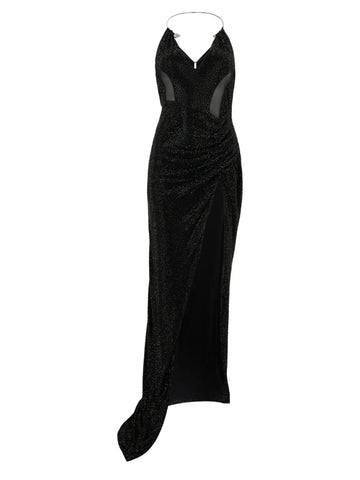 Philipp Plein Slit Open Back Maxi Dress