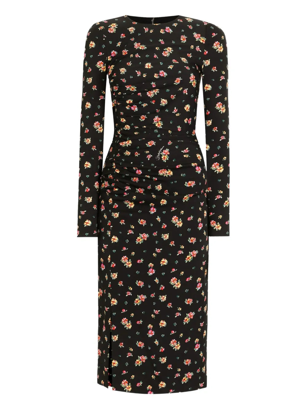 Dolce Gabbana Floral Long Sleeve Midi Dress