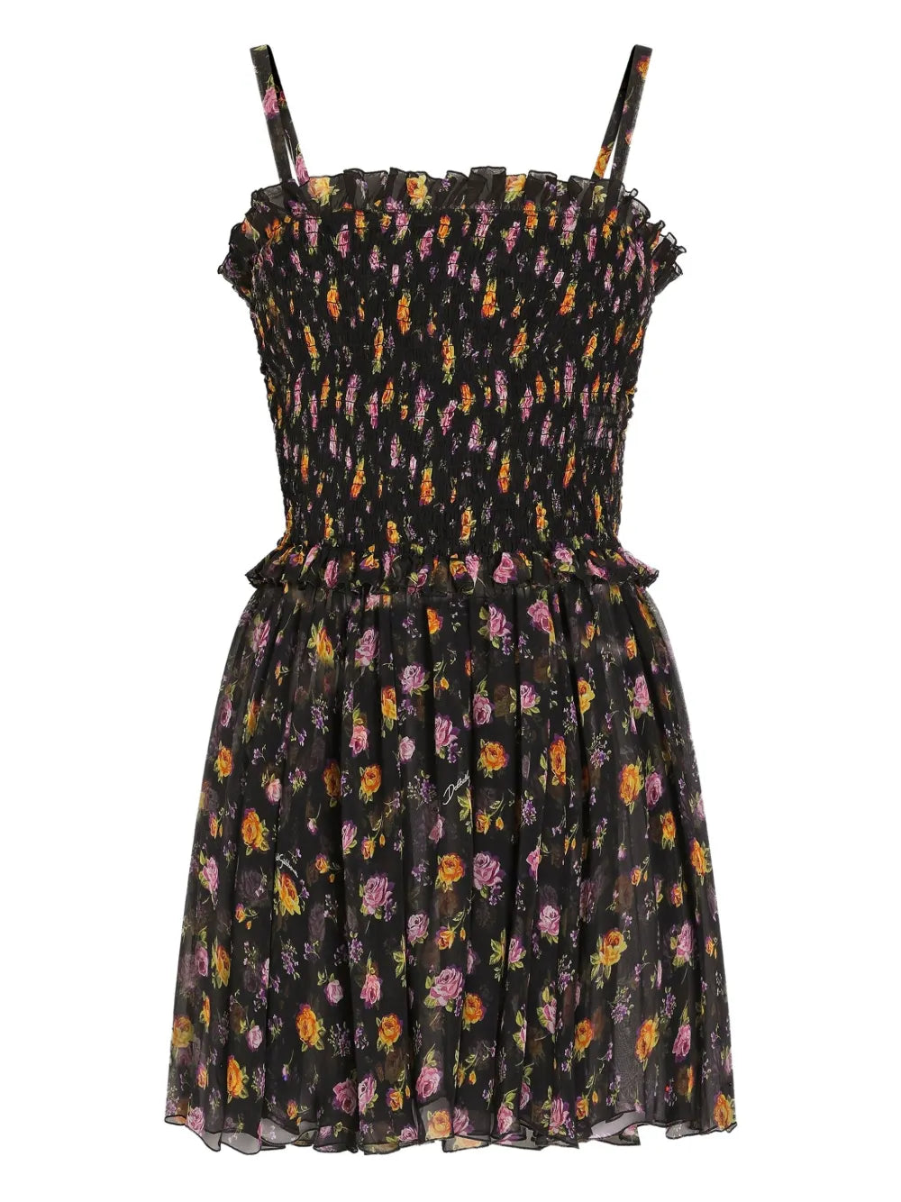 Dolce Gabbana Ruffled Floral Mini Dress