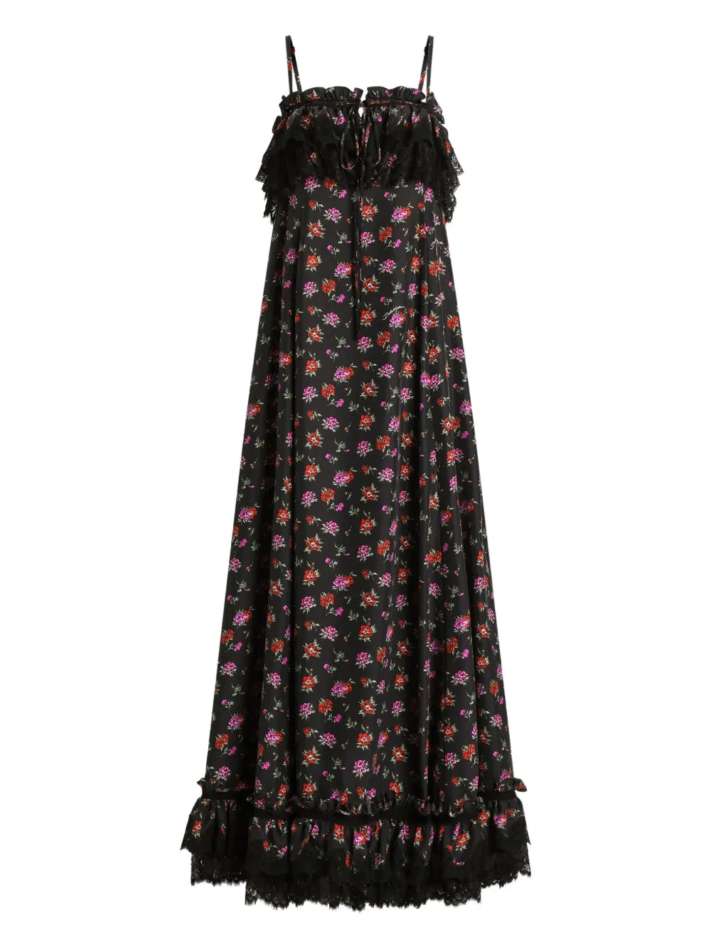 Dolce Gabbana Ruffled Floral Maxi Dress