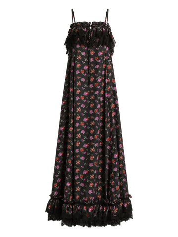 Dolce Gabbana Ruffled Floral Maxi Dress