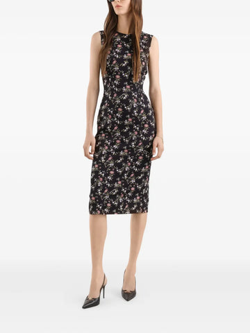 Dolce Gabbana Floral Sleeveless Midi Dress