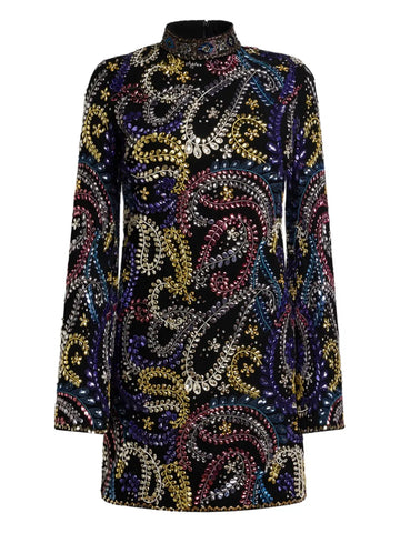 Etro Paisley Embroidered Mini Dress