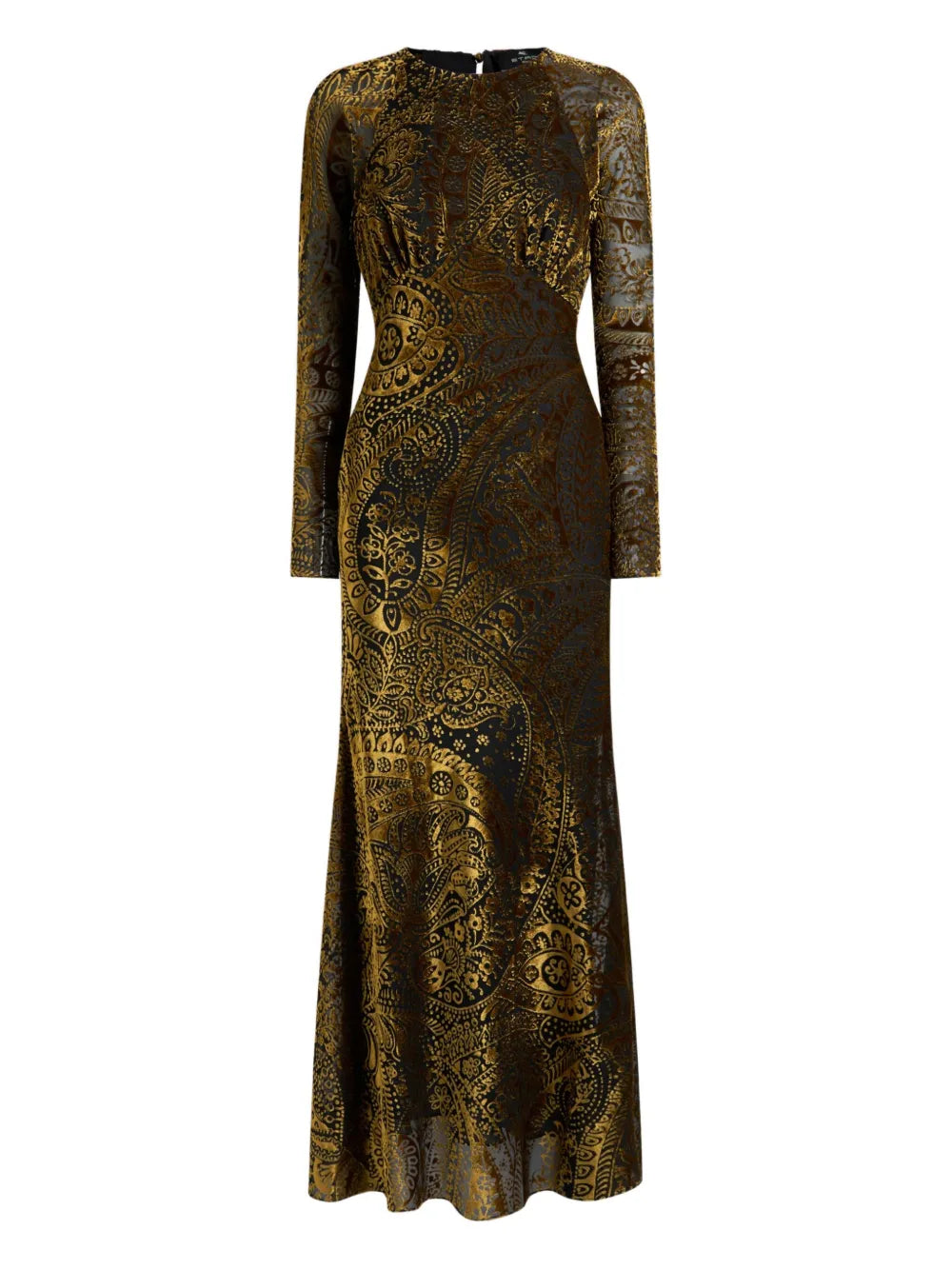Etro Floral Paisley Velvet Maxi Dress